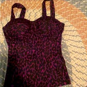 Purple leopard top size small